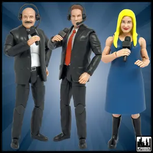 Set of 3 Ultimate Commentators With Deluxe Articulation for WWE & AEW Wrestling Action Figures