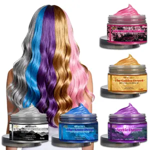 5-Pack Temporary Hair Color Clay, Gold Blue, Washable Strong Hold Styling Wax for Party & Cosplay, Gentle, Haircare