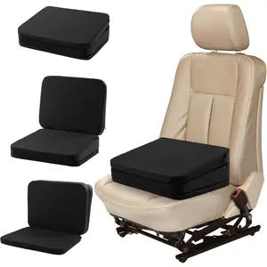Adjustable Car Booster Seat Suitable for Short Drivers, 3 Heights for Different People, Adult Car Seat Cushion for Driving, Supportive Car Seat Pad to Reduce Back Pain