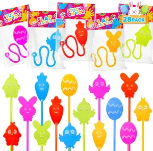 28 Pack Non Candy Easter Egg Fillers for Kids, Easter Sticky Hands Toys Gifts Basket Pinata Stuffers for Toddlers, Mini Spring Party Favors Egg Hunt Supplies Goodie Treat Bag Prize for Boys Girls