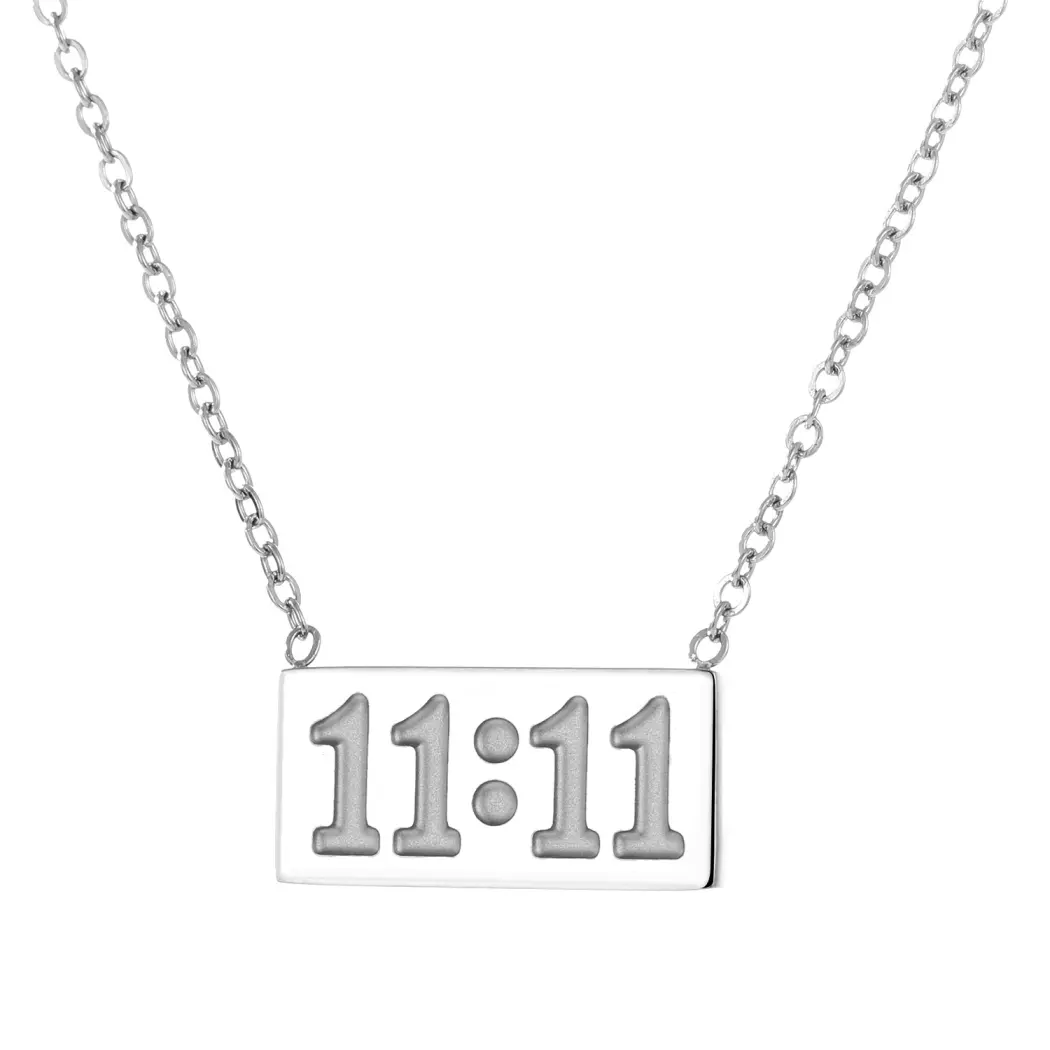 Women 11:11 Angel Number Bar Necklace, Dainty Clavicle Chain, Stylish Numerology Jewelry, Ideal Present for Birthday, Daily Wear & Party, Dainty Necklaces, Birthday Gift Jewelry, Slim Bar, Meaningful Gifts, Angel Engraved Necklaces