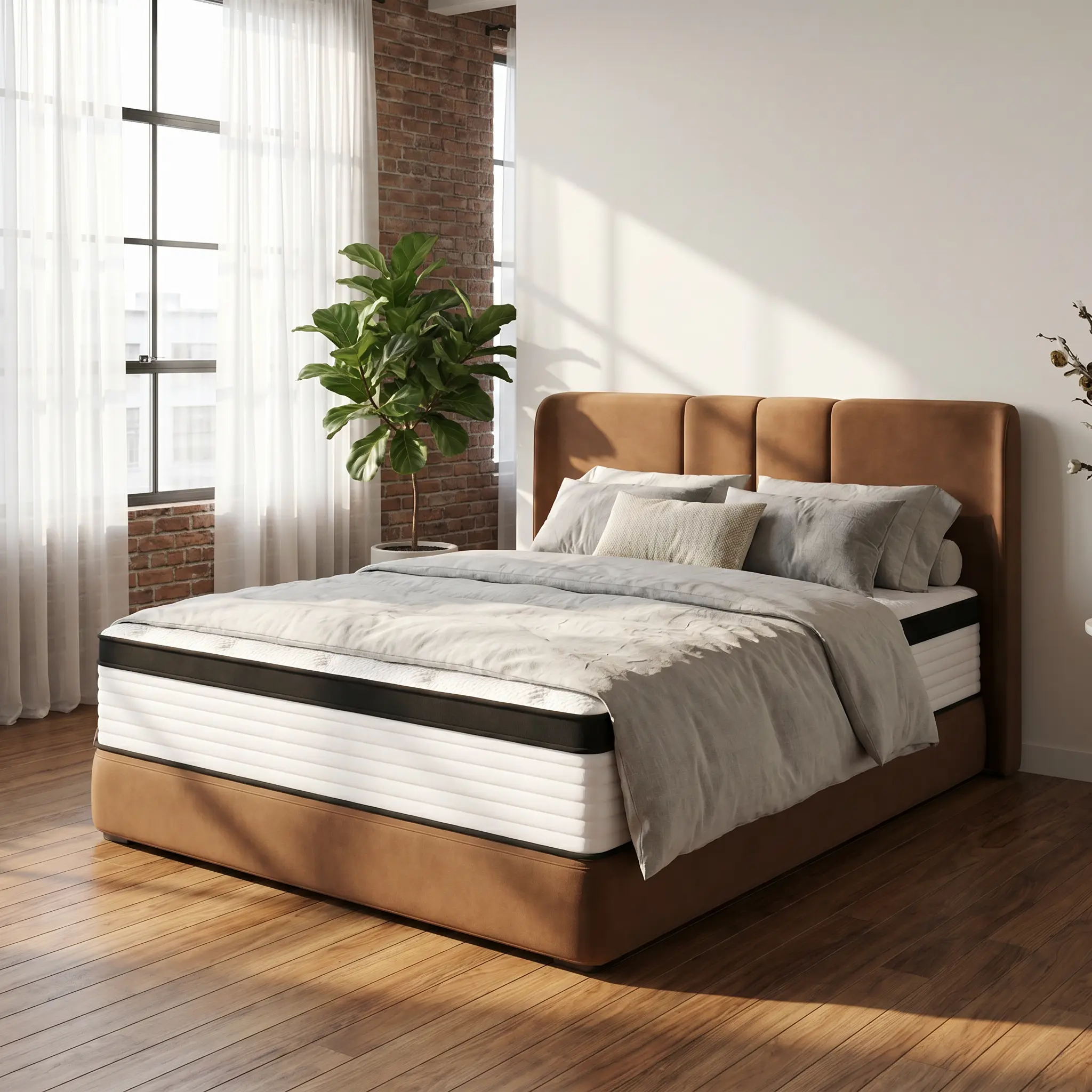 Foam Based Memory Foam Mattress Complete Set - 8/10/12/14 in, Double/Large/Extra-Large Sizes, Lumbar Support, Neck Support, Anti-Allergic, for Home Guest Rooms, Firm Edge Boxed Furniture Gift, Foam Based Mattress, Soft Memory Foam