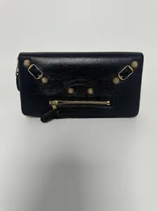Pre-owned Balenciaga Leather Classic Zip Wallet / Clutch Classic Zip Wallet – Black JX201BB