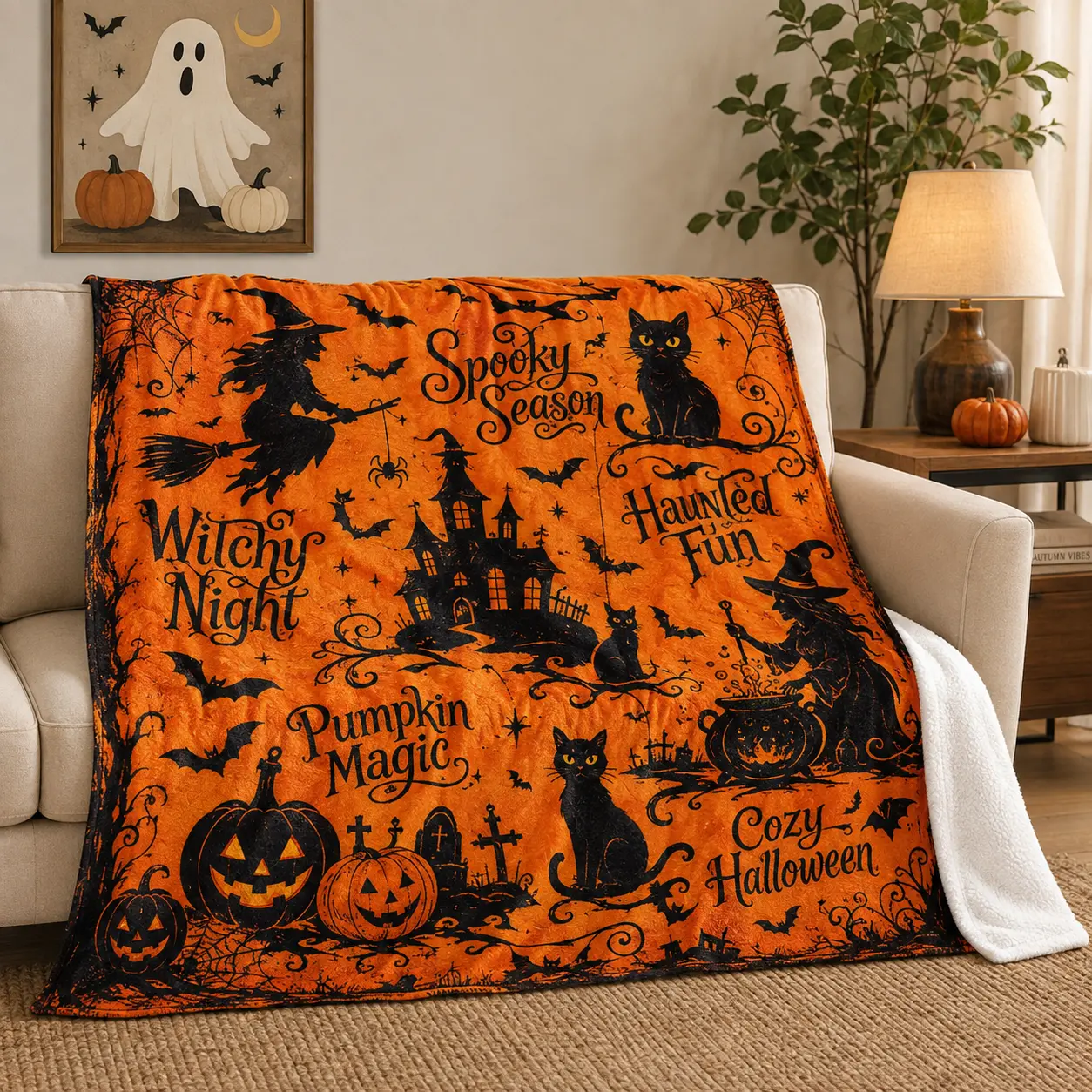 Movie Witch Blanket Halloween Throw Blankets for Women Witch Flannel Fleece Blankets for Couch Sofa Bed Bedroom Chair Decor Halloween Decorations Blanket Young Adults Men Women Boy Girl Gift