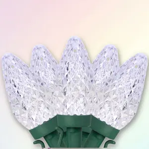 Northlight LED Faceted C9 Christmas Lights - Pure Whe - 67' Green Wire - 100ct