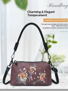 New Crossbody Bag, Embroidered Women's Shoulder Bag, Dual Strap, Fashionable High-End Floral Single Shoulder Bag, Mom Gift Bag, Elegant Bags