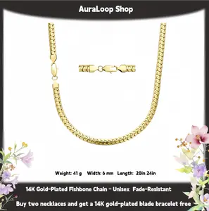 Elevate your style with our high-quality 6mm gold-tone dense herringbone chain. A stunning and versatile piece — this is more than just a necklace; it’s a fashion essential. Featuring a carefully crafted 6mm width, it strikes the perfect balance between b