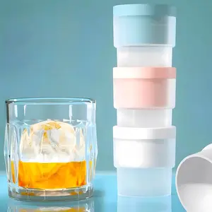 Ice Ball Molds Set of 3 Round 2.5-Inch Spherical Ice Cubes for Whiskey Cocktails Bourbon TPE Food Grade Stackable Kitchen Utensils Drink Chiller - Coffee Ice Ball Maker Home Bar Accessories