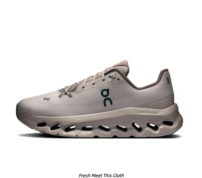 Soft Nude Grey Hollow Wave Thick Sole Running Shoes Unisex Cushioned Breath Upper Daily Walking Non Slip Minimal Casual Jogging Sneakers