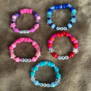 Kandi Angel Numbers Beaded Bracelets 111, 222, 333, 444, 555 - Assorted Colors with Unique Designs