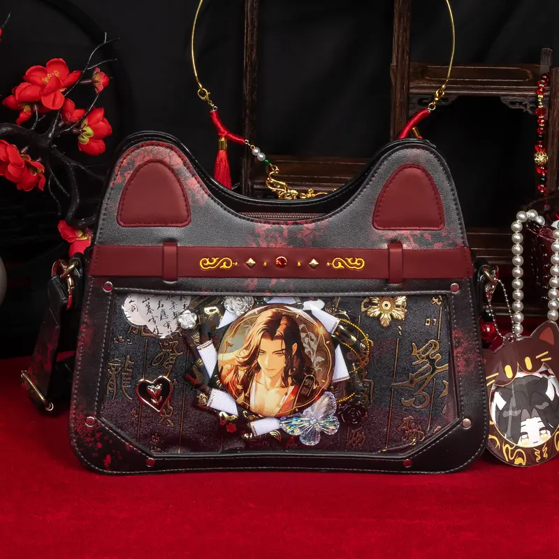 THE JUNCO Original HANAMIZUKI Liu Bian Leather Itabag with Display Board Tote Bag & Crossbody Bag for Women Versatile Shoulder Bag, Work Bag & Everyday Backpack for School & College Women‘s Commuter Gift