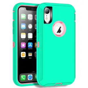 MXX Compatible with iPhone Xr Case, 3-Layer Super Protective Full Heavy Duty Body Tough Rugged Bumper Cover, Shock & Dust Proof, Designed for Apple Xr Phone Case 6.1"