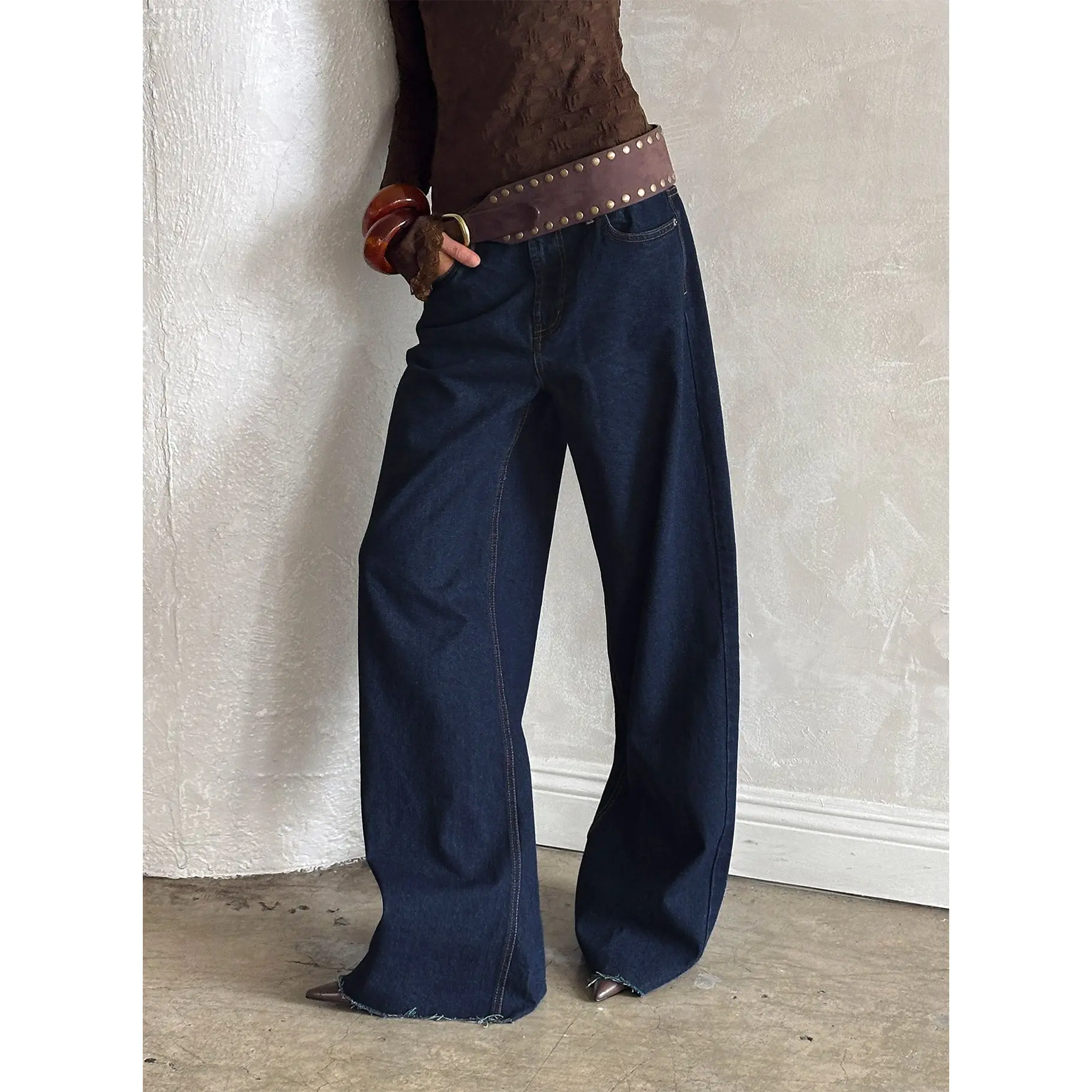 Darla Low Rise Straight Leg Jean Dark Blue Wash