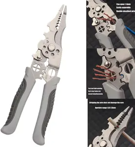 Heavy Duty Multi function 9 in 1 Wire Stripper Electrical Tool Cutter Crimping Pliers Professional Electrician Tool Comfortable Grip Home DIY Repair