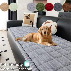 Solid colour Quilted Sofa Cover, Thick Soft Couch Seat Protector Pad, Non Slip Machine Washable Pet Friendly Sofa Cover, Anti Scratch Furniture Protector for Dogs, Sectional, Loveseat, 3 Seater Couch.