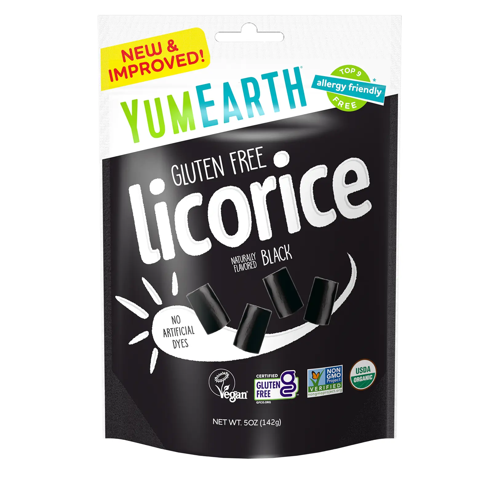 YumEarth Gluten Free Licorice, Black, 5 oz (142 g) YumEarth Gluten Free Licorice, Black, 5 oz (142 g)