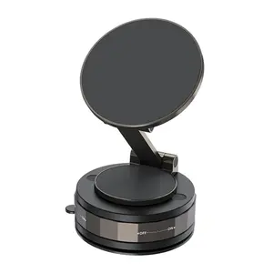 New Metal Magnetic Car Phone Holder, 360° Rotatable & Height Adjustable, Vacuum Suction Dashboard Mount