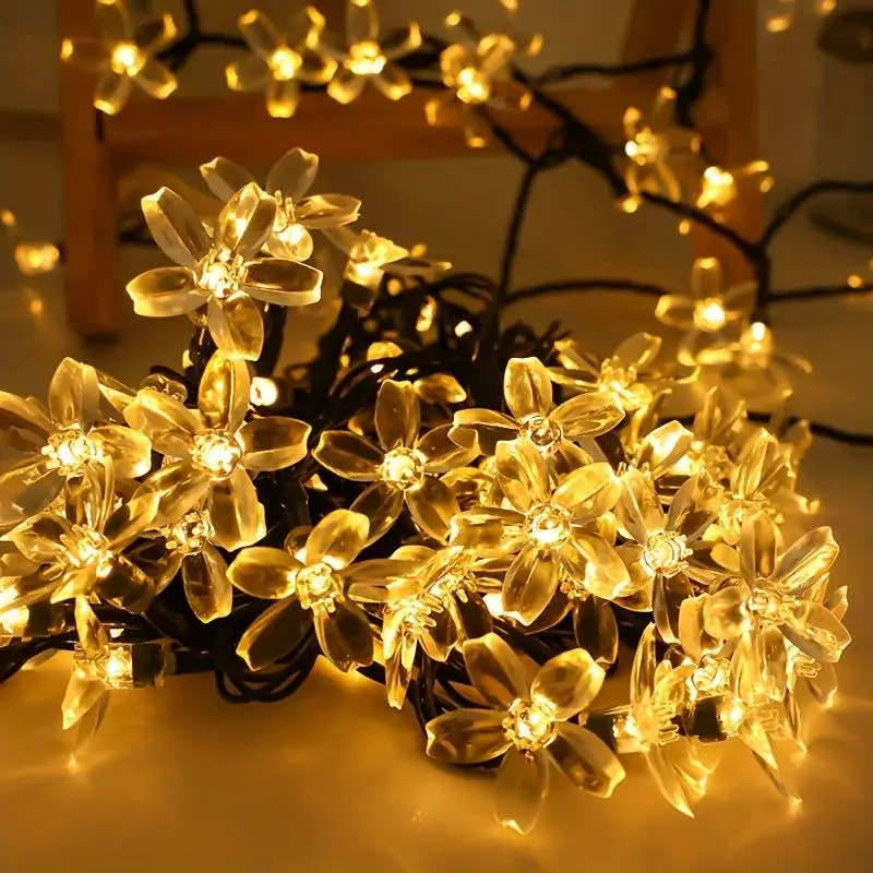 Cherry Blossom LED Fairy Lights, Waterproof Flower LED String Light, Battery Required Light String For DIY Wedding Birthday Party Bedroom Garden, Deco
