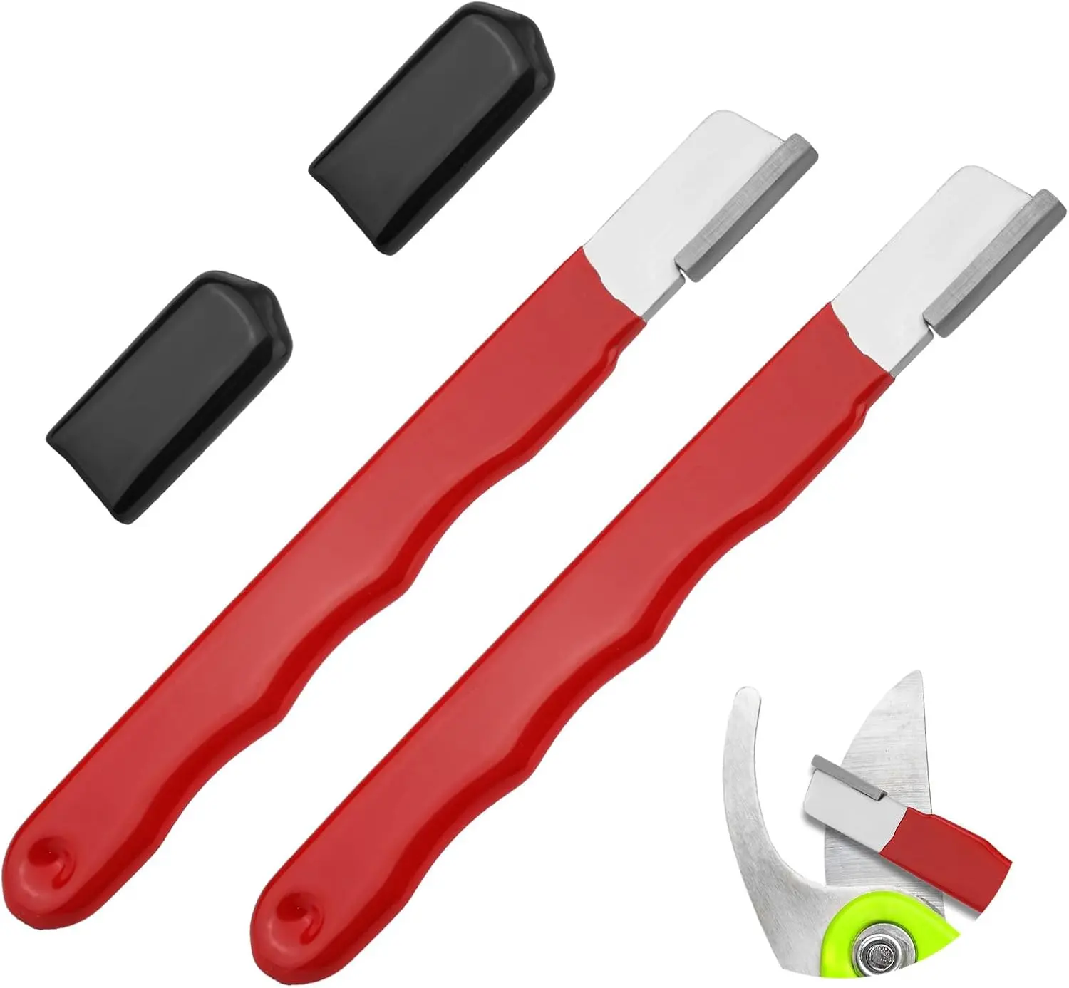 2 count Pocket  Sharpener,  Wolfram Steel Garden Tool Sharpener Multipurpose Usage  Sharpener for Pruning Shears Hatchets   Fence Shears