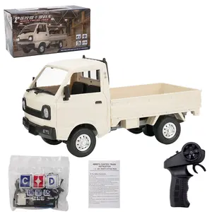 EngineDIY WPL D12 RC Truck, 1/16 2.4Ghz Remote Control Off Road Pickup Drift Crawler Car Vehicle Model with Lights, Gifts for Boys and Girls