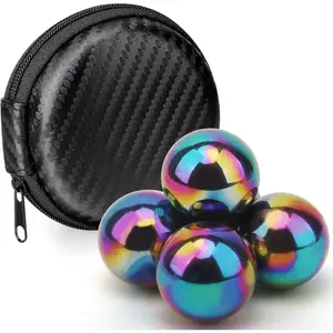 Magnet Fidget Gadget, Stress Relief Toy for Adults Magnets Hematite Magnetic Rattlesnake Egg, Magnetic Fidget Toys Set Magnet Rings Autism Anti Anxiety Jumbo 1.26 Inch Age:15+
