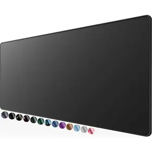 Large Gaming Mouse Pad with Superior MicroWeave Cloth, Extended Desk Mousepad with Stitched Edges, NonSlip Base, Water Resist Keyboard Pad for Gamer, Office , 31.5 x 11.8 in, Black