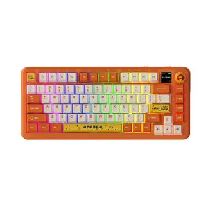 AJAZZ AK820MAX Wireless Mechanical Keyboard, TFT Color Screen Keyboard with RGB Light, Ergonomic Keyboard for Gaming, Office, Home