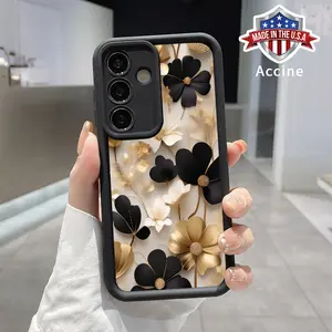 Luxurious Blooms Silicone Smartphone Case, Military-Grade Shockproof Non-Slip Cover for Samsung S25 Ultra Plus, S24, S23, S22 Ultra Plus - Advanced Fashion Gift for Cellphone, Handheld Devices Accessories