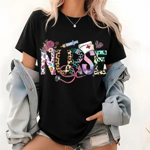 [100% Cotton] Nursing Student Graphic T Shirt, Nursing Pattern Tops, Nursing School Tee, RN Shirt, Registered Shirt, Nurse Gift, School Shirt, Nurse Student Golf Gift T-Shirt For Men And Women