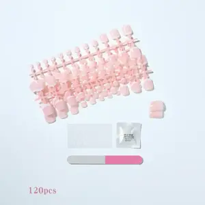 120pcs Nude Short Square Toe Nail Tips, Transparent Gel Nail Stickers, Glossy Press-On Nails, Press On Toenails, Reusable with Jelly Glue & File, Nail Adhesive, Nail Extension Kit