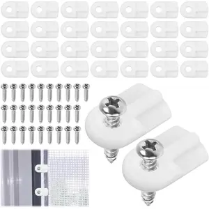 30 Pack L 5766 White Flush Window Screen Holder Clips with Screws for Securing Window Screens and Storm Windows