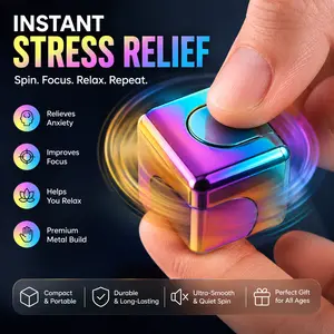 [Summervibes] Tukio 2026 Metal Fidget Spinner Cube for Adults & Teens, Anxiety Relief Desk Toy, Silent Stress Relief Sensory Fidget, ADHD Focus Tool, Cool Office Desk Gadget Gift