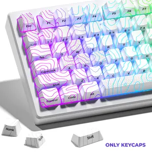 XVX Topographic New Version Pattern Shine-Through OEM Profile IMD-Tech Keycap Set（only keycap, not include a keyboard）