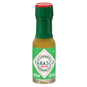 TABASCO Brand Green Jalapeno Pepper Sauce (12 PACK) Mild Hot Sauce, Mini Glass Bottles, Balanced Flavor, Crisp & Zesty Jalapeno Sauce, Great on Mexican Dishes & More, 1/8 Oz Mini Bottles