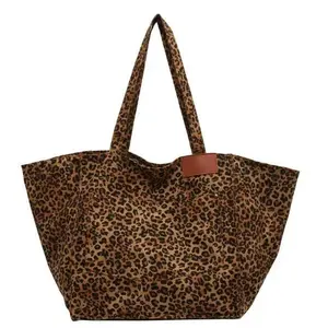 Leopard Print Canvas Tote Bag
