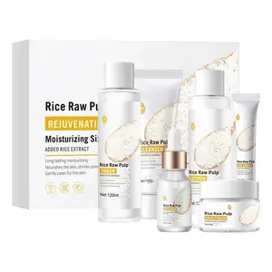 Korean Rice Toner Set with 77.78% Rice Extract & Niacinamide for Hydration & Brightening 6 Best-Selling Products Ideal for Gifts