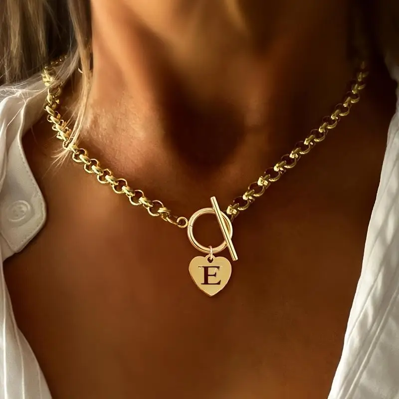 Simple Initial Letter Necklace for Women, Gold Plated Stainless Steel Jewelry, Personalized and Meaningful Birthday Christmas Gift, Initial Necklaces, Non Tarnish Jewelry, Cute Necklaces