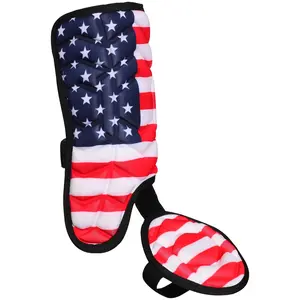Exxact Sports Batter's Baseball Leg Guard with Adjustable Straps, Shin Guard Baseball - (USA Flag)
