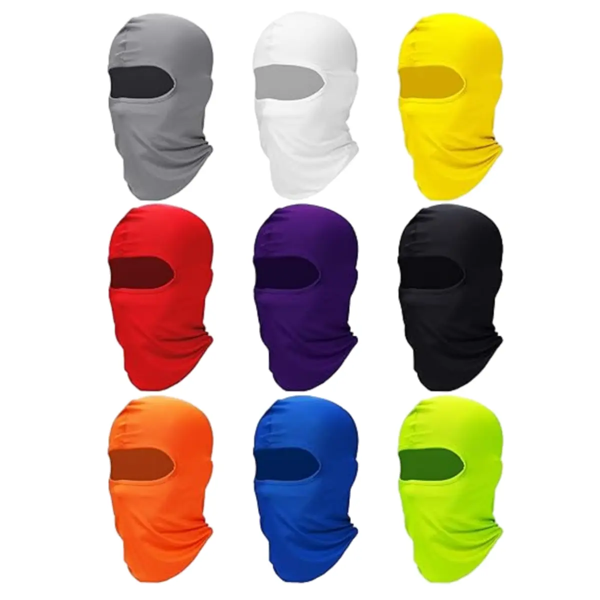 9 Color Aesthetic Balaclava Face Mask,Premium Ice Silk Sun Protection Ski Mask for Men & Women,Neon Yellow,Purple,Red Hood for Festival & Streetwear Outfits,Halloween Christmas Party Fathersdaygift