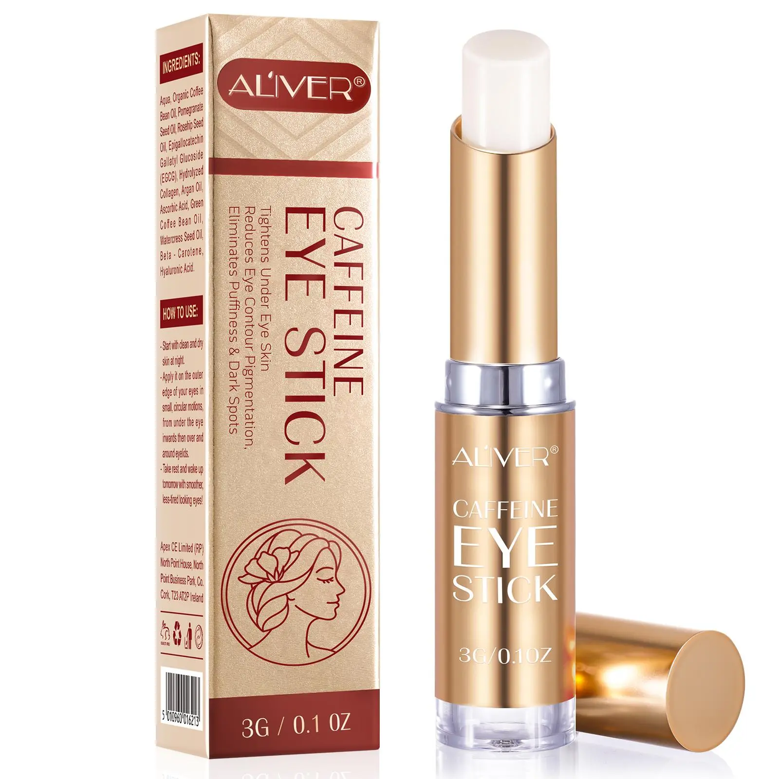Caffeine Eye Stick Balm, Brightening and Refreshing Under Eye Treatment, Reduce Puffiness and Dark Circles, Eye Care Solution for Tired Eyes