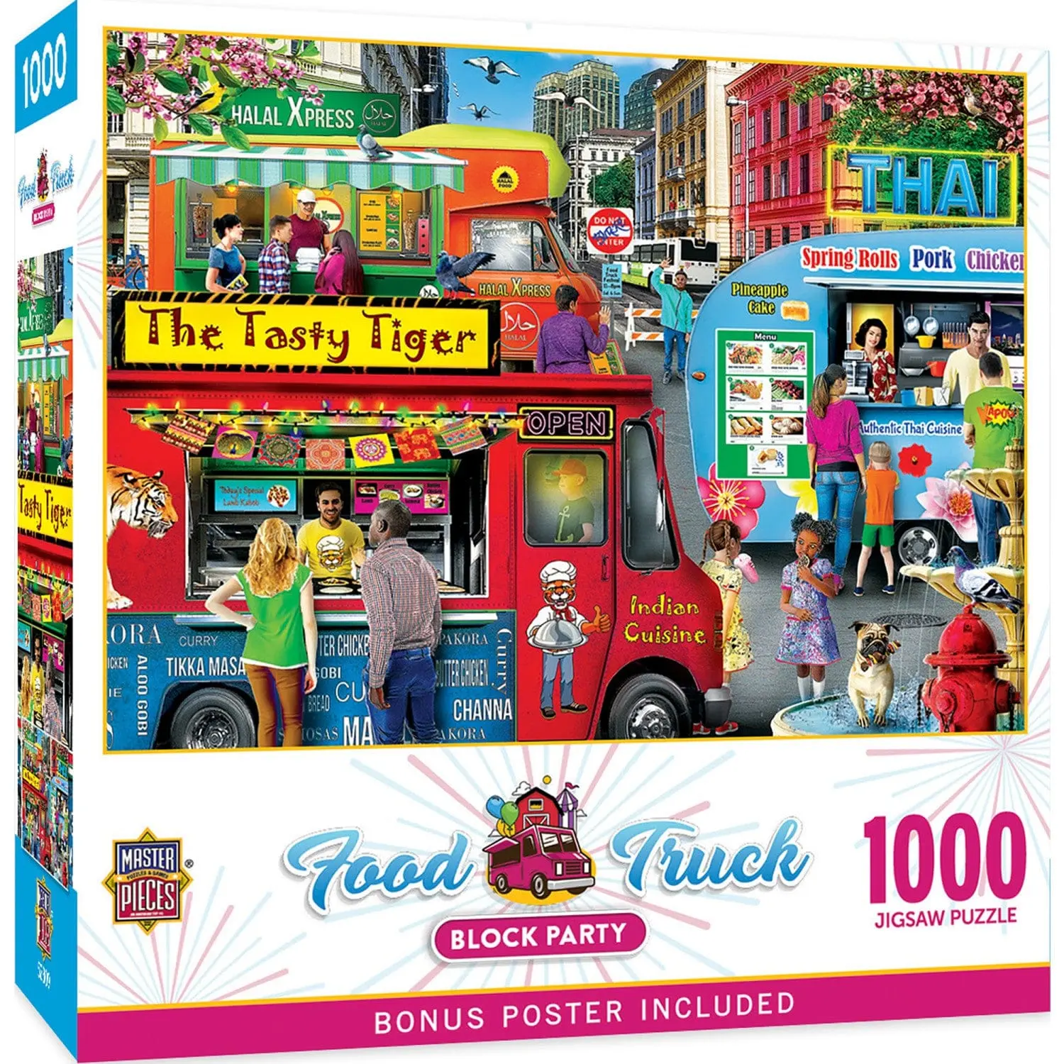 Food Truck Roundup - Block Party 1000 Piece Jigsaw Puzzle