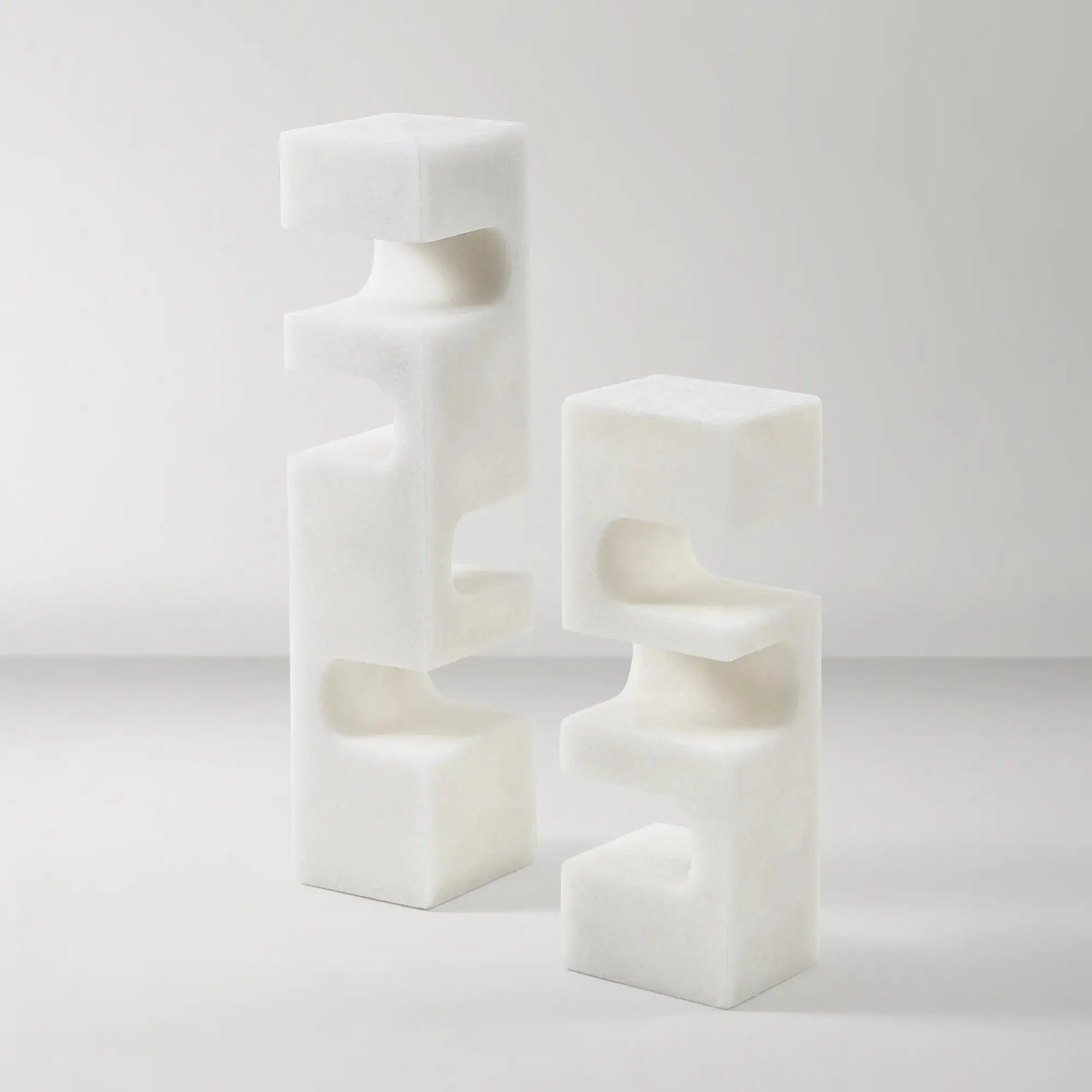 Z Gallerie Enna Collectible Sculpture Statues - Large, Artificial Resin, Contemporary Art, Decorative Cubes Collectible Home Decor Accessory, Shelf Ornament, Large Statues, Collectible Statues