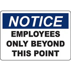 NOTICE Employees Only Beyond This Point Sign Safety Signs Admittance/Restricted Area Signs 8x12 Inch Notice Danger Warning Caution for Outdoor & Indoor Tin Minimalist Decorative