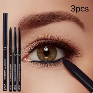 3pcs premium smooth gel eyeliners, smudge-proof formula, long-lasting and durable, smooth application, high-gloss finish, perfect for creating refined eye makeup, glides on effortlessly, easily draw the perfect winged eyeliner, Eyeliner Pen Cosmetic