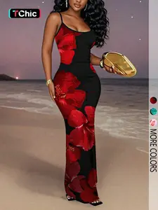 Women's Fashion Elegant Floral Print Halter Dress, Sexy Casual Summer Dress, Stylish Party Wear, Comfortable and Chic Design, Elegant Sleeveless Gown