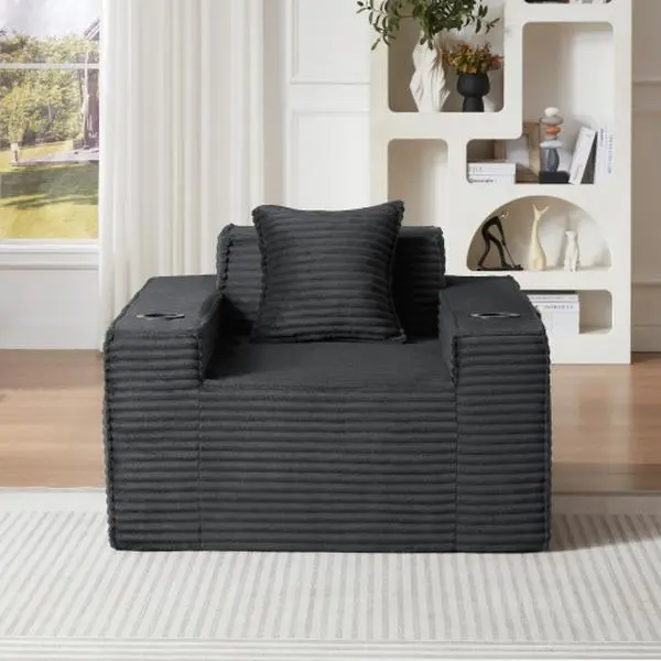 Bellemave  1Seater Sofa Boneless Couches,No Assembly Needed, Modern Sofa for Compact Living Rooms, Apartments, and Offices