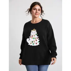 BloomChic Women's Plus Size Graphic Hoodie Clothes - Nylon Fabric, Long Sleeves, Festive Cat Design Colorful Top, 2026 Summer Vibes, M-6X, Spotlight, Summer Wins, Deals For You Days