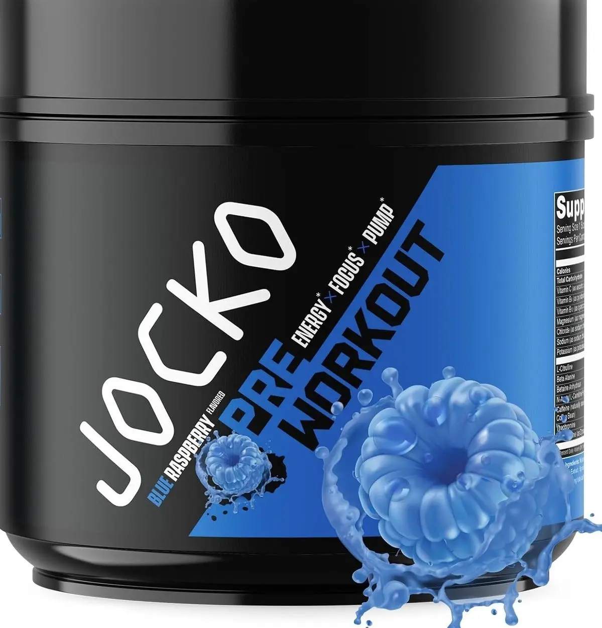 Jocko Fuel Ultimate Pre Workout Powder - Pre-Workout Energy Powder Drink for Men & Women - High Stim Sugar-Free Nootropic Blend to Support Muscle Pump, Energy, & Recovery 200mg Caffeine Blue Raspberryundefined