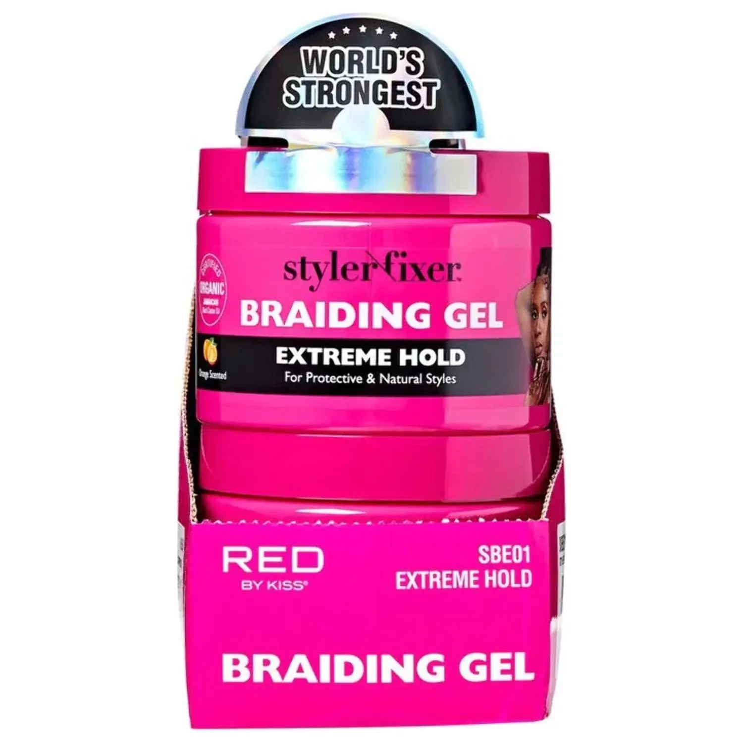 Organic Braiding Gel with Honey & Castor Oil for Extreme Hold, High Shine & Frizz Control, Unisex Styling Hair Product for Braids & Cornrows, 1 oz, Styling Gel, Hair Products, Foam
