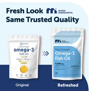 Micro Ingredients Triple Strength Omega 3 Fish Oil Supplements 4200mg Per Serving